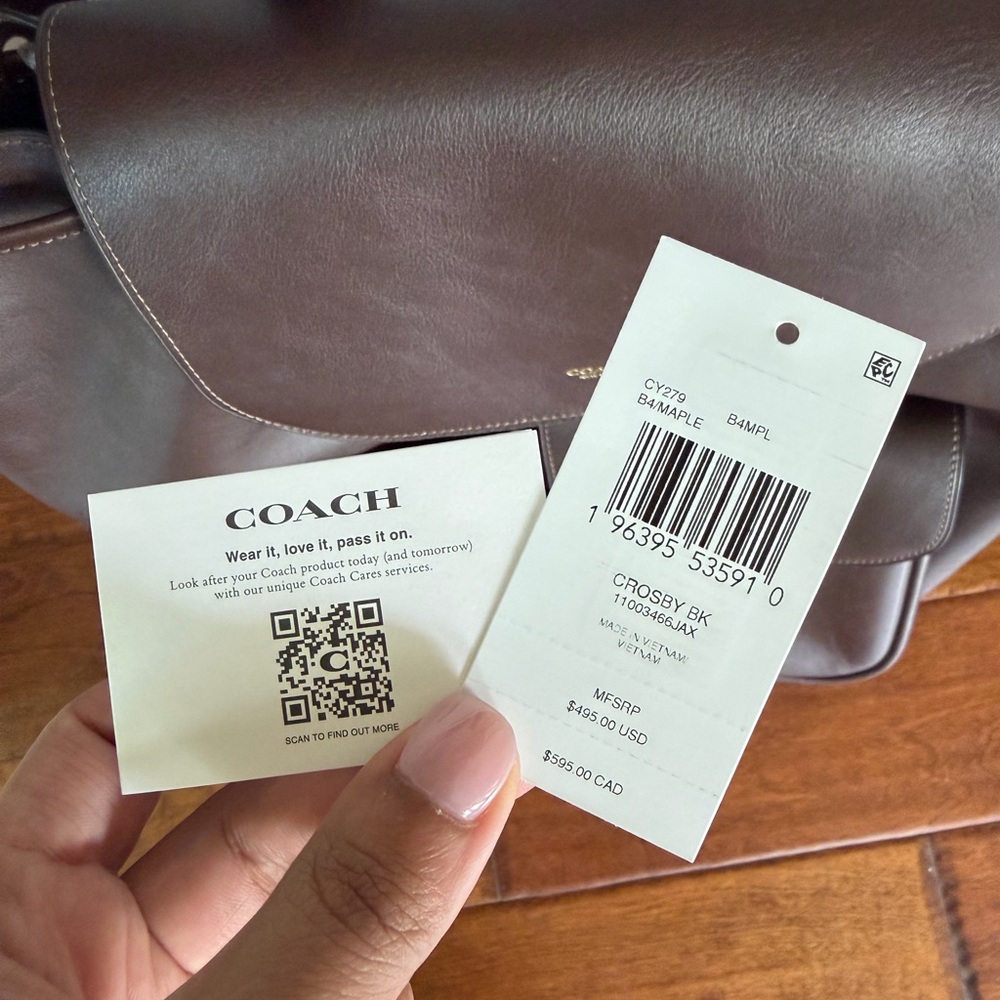 Coach Crosby Backpack in Maple/Brass Brand New! - Picture 6 of 7